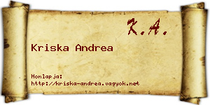 Kriska Andrea névjegykártya