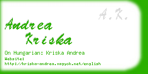 andrea kriska business card